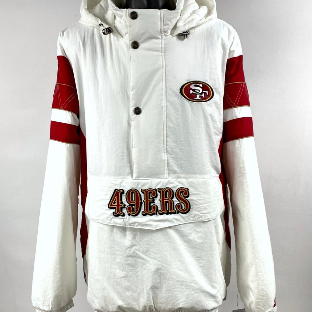 Fall 2023 SAN FRANCISCO 49ERS NFL STARTER Half Zip Pull Over Jacket  L XL 2X